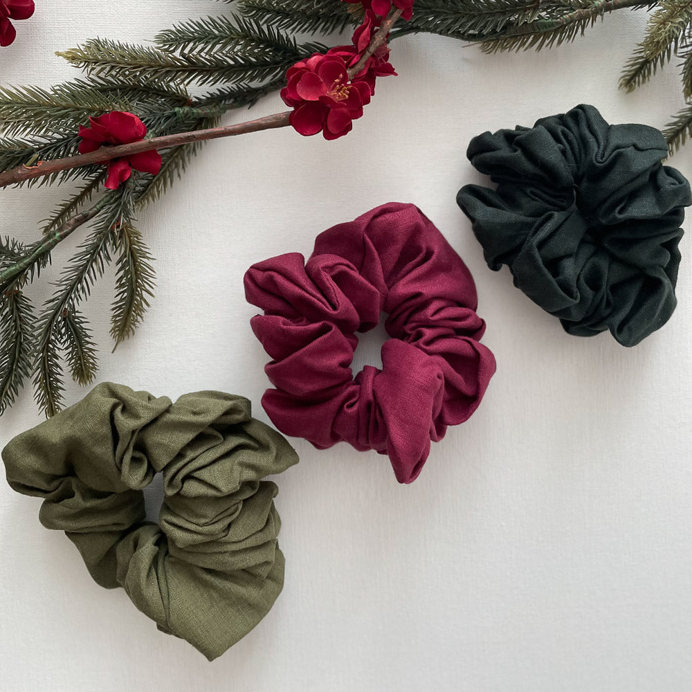 A selection of Linen Scrunchies