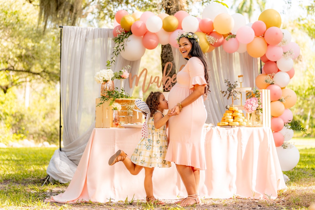 A mother celebrating her baby shower