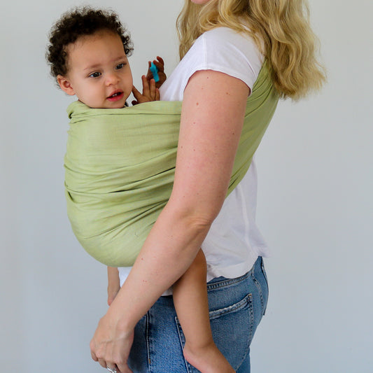 Pistachio Baby Sling - Dark Grey Rings - Hiccups & Buttercups -