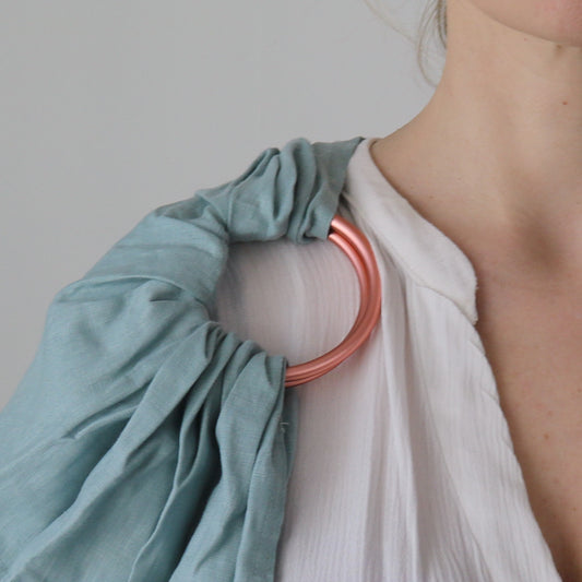 Soft Mint Baby Sling - Rose Gold Rings